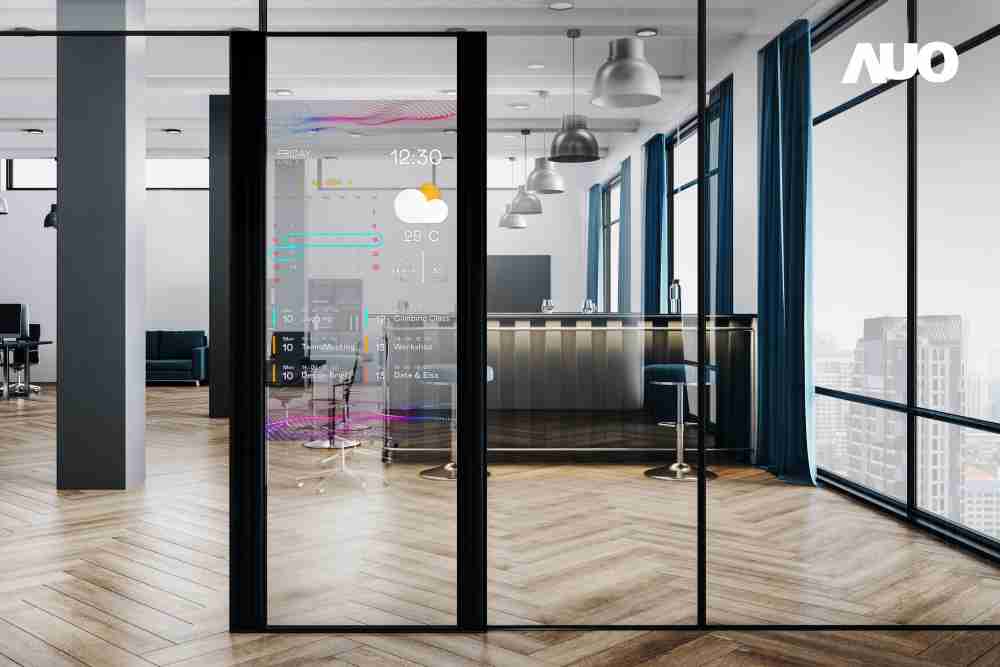 60吋Micro LED透明窗屏显示器，，可依需求调整并延伸应用于不同场域，，，包括汽车侧窗或家庭玄关、、、、智慧橱窗、、、、商业展示等面向，，，提供丰富的信息娱乐内容