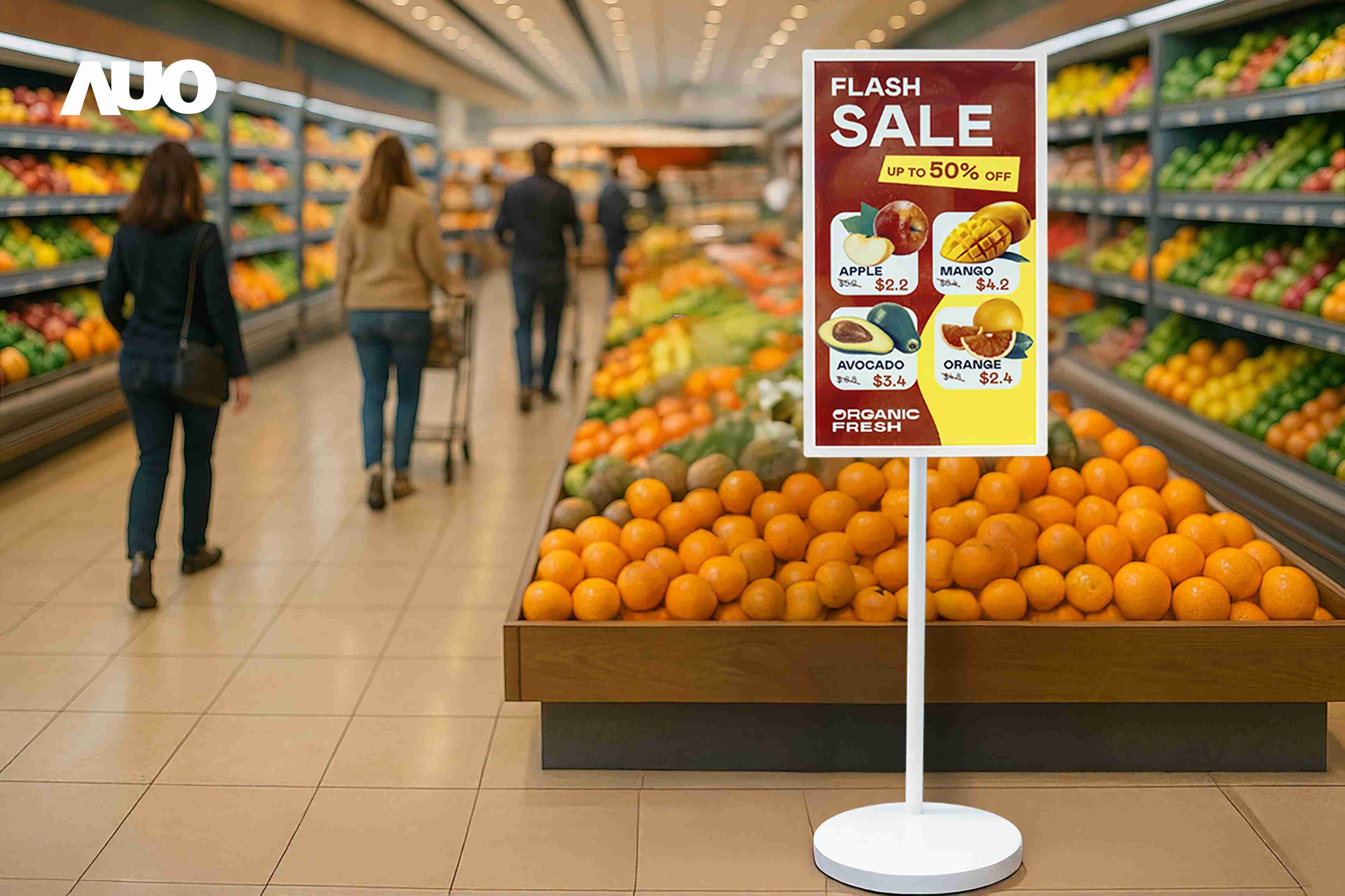 达擎首亮相低功耗、、、全彩的〝aecoPost电子纸解决方案〞，，，，仅在更新画面时需要微量的电力驱动，，，无需布建电线的便捷设计，，，使其可灵活应用、、随意置放，，，，并可透过云端或行动装置app，，，轻松管理及排程广告内容，，晋升店头营销利器。。